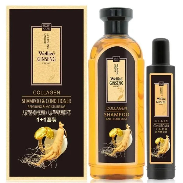 Wellice Ginseng Essence Collagen Anti-Hair Loss Shampoo + Conditioner Pack